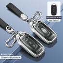 Aluminum Alloy TPU Silver Car Key Cover with Buckle for Ford