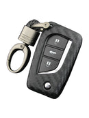 Capa de couro e silicone para chave de carro com fivela para Toyota