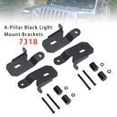 2er-Pack 7318 A-Säulen-Scheinwerferhalterungen (schwarz) für Jeep Wrangler JL 2018-2019
