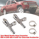 2007-2014 GMC Sierra 3500 HD V8 6.6L 2pcs Metal Heater Hose Connector 800-413HP-414HP 800-414HP Generic