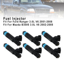 2001-2008 Ford Ranger 3.0L V6 6Stück Einspritzdüse 822-11140 1L5E-C4B Generic