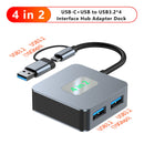 4-i-2 Type-C + USB til USB3.2*4 Interface Hub Adapter Dock for MacBook iPad 15