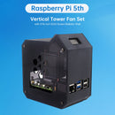 Vertikales Turmlüfterset für Raspberry Pi 5 mit 0,96 Zoll OLED-Bildschirm-Kühlergehäuse