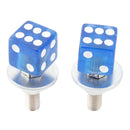 2x Custom DICE Kennzeichenschraube Blau Kunststoff Motorrad Chopper Bobber