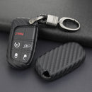 Capa para chave de carro em couro e silicone com fivela para Jeep