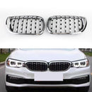 Paar Chrom-Diamant-Kühlergrill für BMW E46 Limousine/Touring Facelift 2002–2005 4-türig