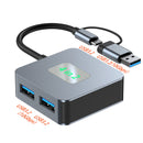 4-i-2 Type-C + USB til USB3.2*4 Interface Hub Adapter Dock for MacBook iPad 15