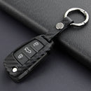 Capa para chave de carro em couro e silicone com fivela para Audi