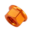 6er-Pack Aluminium-Flanschmuttern für hinteres Kettenrad M10x1,5 mm, orange, für Motorrad