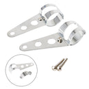 Par 43mm-50mm Motorrad Scheinwerfer Halter Lampenhalter Halterung Chrom