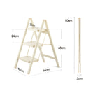 Step ladder, 3 levels, folding, aluminum, ladder, load capacity 150 kg