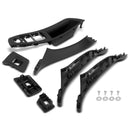 7x Black Interior Door Panel Handle Pull Trim Cover For BMW 5 Series F10 F11 10-16