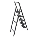 5-Stufen-Leiter, faltbarer Tritthocker, Aluminium-Trittleiter mit Anti-Rutsch-Pedal