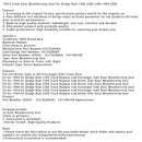 1994-1901 Dodge Ram 1500 erhvervskøretøj Regulær førerhus førersidedør Vejrlisteforsegling 2 stykker frontdør vejrlisteforsegling 55276286AA D3033 Generisk