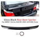 2003-2010 BMW Série 5 E60 M5 M5 Estilo Spoiler Traseiro Preto Brilhante