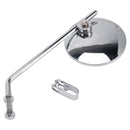 Par de espejos redondos cromados universales con abrazadera para motocicleta de 4" para manillares de 7/8"