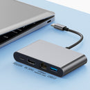 4 i 1 dokkingstasjon TYPE-C til RJ45 100M HDMI USB3.0 PD grensesnitthub