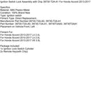 2013-2017 Honda Accord V6 3,5L Tenningsbryter forriglingsenhet med brikke 39730-T2A-A1 39730-T2A-A0