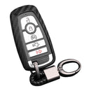 Capa de couro e silicone para chave de carro com fivela para Ford Smart