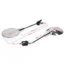 Juego de espejos M8 largos cromados para Vespa Primavera 50/125/150 Elettrica scooter CHR