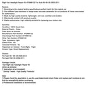 Höger bilstrålkastarreparationssats 4F0998122 för Audi A6 S6 C6 2005-2011