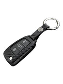 Capa para chave de carro em couro e silicone com fivela para Audi