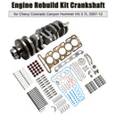 2009–2010 Hummer H3T 3,7 l (3654 cm³, 223 CID) L5 DOHC Motorreparationssats Vevaxel 89017791 HS26390PT