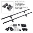 Sliding Ladder Hardware Kit 6.6FT Round Tube Rolling Library with Brake