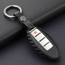 Capa de couro e silicone para chave de carro com fivela para Nissan