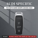 Autoschlüsselhülle aus Aluminiumlegierung mit TPU-Finish, silberfarben, mit Schnalle, passend für Audi A6L, A4L und A3