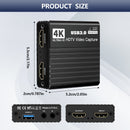 USB 3.0 Video Capture Card HDMI 4K Aufnahme Box Spiel Live Broadcast Mikrofon