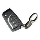 Capa de couro e silicone para chave de carro com fivela para Toyota