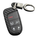 Capa para chave de carro em couro e silicone com fivela para Jeep