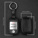 Capa para chave de carro em couro e silicone com fivela para Kia