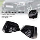 Schwarze Front Honeycomb Nebelscheinwerfer Kühlergrill Abdeckung Fit Audi A3 S-line 2021-2023