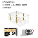 Adaptador Raspberry Pi 5 PCI-E, caixa adaptadora PCIe para M.2, cooler de caixa acrílica