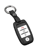 Capa para chave de carro em couro e silicone com fivela para Kia