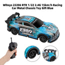 Wltoys 22206 RTR 1/22 2,4G 15 km/h Samochód wyścigowy Metalowe podwozie Zabawka Prezent Niebieski