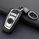 Capa para chave de carro em couro e silicone com fivela para BMW Square