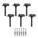 Bobina de ignição + vela de ignição 6pcs UF807 para Dodge Ram Chrysler 3.6L 2016-2021