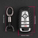 Capa de couro e silicone para chave de carro com fivela para Ford Smart
