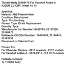 2010-2015 Vauxhall Antara A 2.2 CDTi Modely Těleso škrticí klapky 25198476 19420703