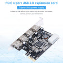 HUB 2.0 PCIE to USB 2.0 expansion card Moschip adapter card 4PIN power supply