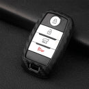 Capa para chave de carro em couro e silicone com fivela para Kia