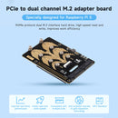 Raspberry Pi 5 PCIe Dual Channel Rotary Board NVME Protocol Dual M.2 harddisk