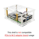 Adaptador Raspberry Pi 5 PCI-E, caixa adaptadora PCIe para M.2, cooler de caixa acrílica