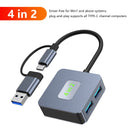 4-i-2 Type-C + USB til USB3.2*4 Interface Hub Adapter Dock for MacBook iPad 15