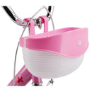 Bicicletta da principessa per bambini da 18" con rotelle e cestino rosa