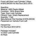 Front Left Door Lock Cylinder 2 Keys 81970-2KC00 For Kia Soul 2012 2013