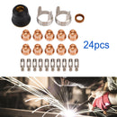 24Pcs IPT40 Plasma Cutting Torch Tip Electrode Consumables For CUT-55DS CUT-65DS
